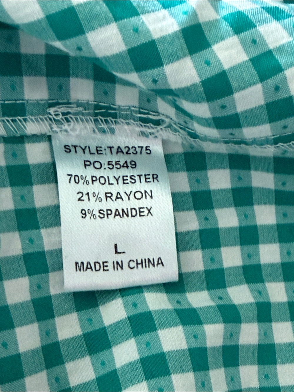 Green Gingham Ruffle Maxi Dress large - Picture 7 of 7